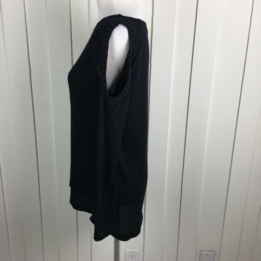 RXB Pullover Cold Shoulder Knit Top Black - Picture 3 of 7